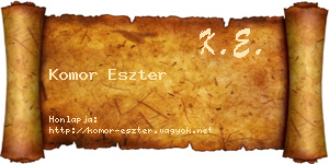 Komor Eszter névjegykártya